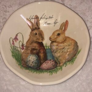 Effetti d’Arte Easter Bunnies Bowl; 8.75” Diameter; NWOT; Pretty; Bowl #1